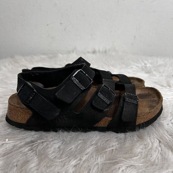 Birkenstock Birki's Canberra Ellice Triple Strap Sandal Shoes Black EU 37 US 6 - Picture 4 of 10
